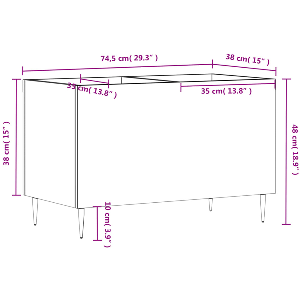 vidaXL Concrete Grey Record Cabinet Record Cabinet Image 9