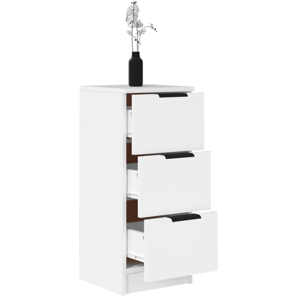 vidaXL 3 Drawer White Sideboard Image 4