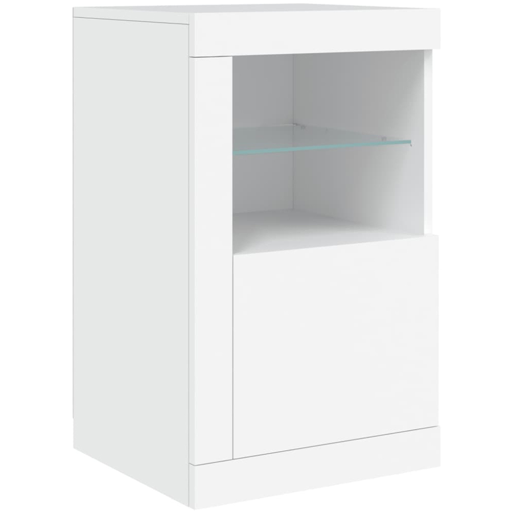 vidaXL 4 Door 6 Shelf White LED Sideboard Image 9
