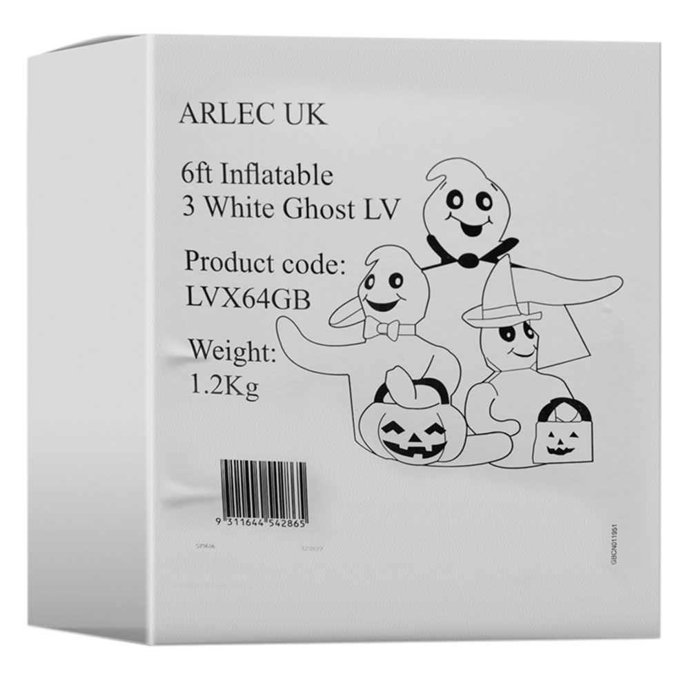 Arlec Halloween 6ft White LED Inflatable Three Ghosts Image 8