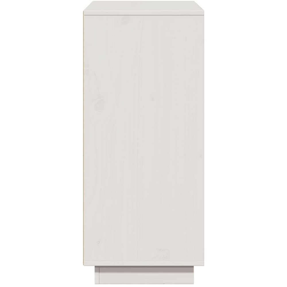 vidaXL 3 Door 3 Shelf White Solid Pine Wood Sideboard Image 8