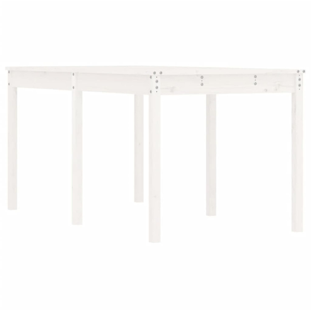 vidaXL 6 Seater Solid Pine Wood Garden Dining Table White Image 2