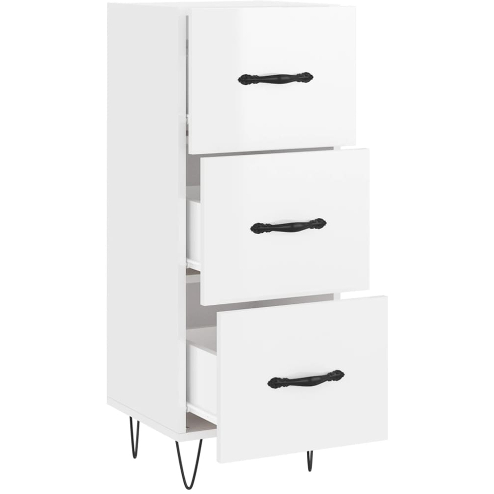 vidaXL 3 Drawer High Gloss White Sideboard Image 5