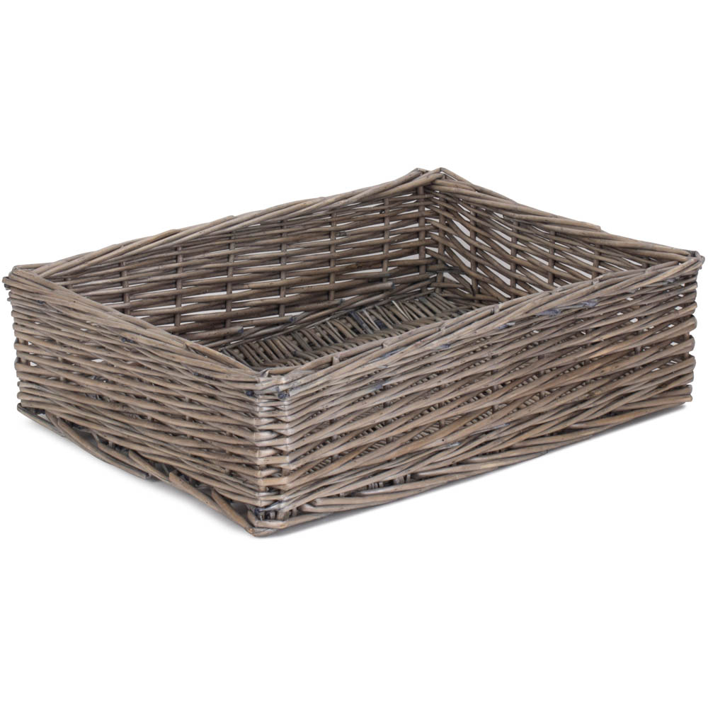 Red Hamper Large Antique Wash Straight Sided Wicker Tray Image 1