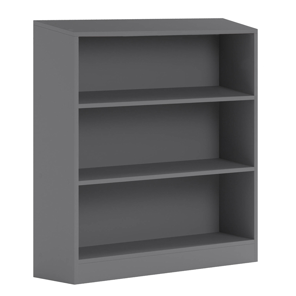 Vida Designs Cambridge 3 Shelf Grey Low Bookcase Image 2