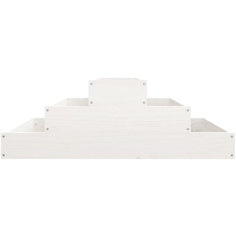vidaXL 3-Tier White Solid Pine Wood Garden Planter 80 x 80 x 27cm Image 4