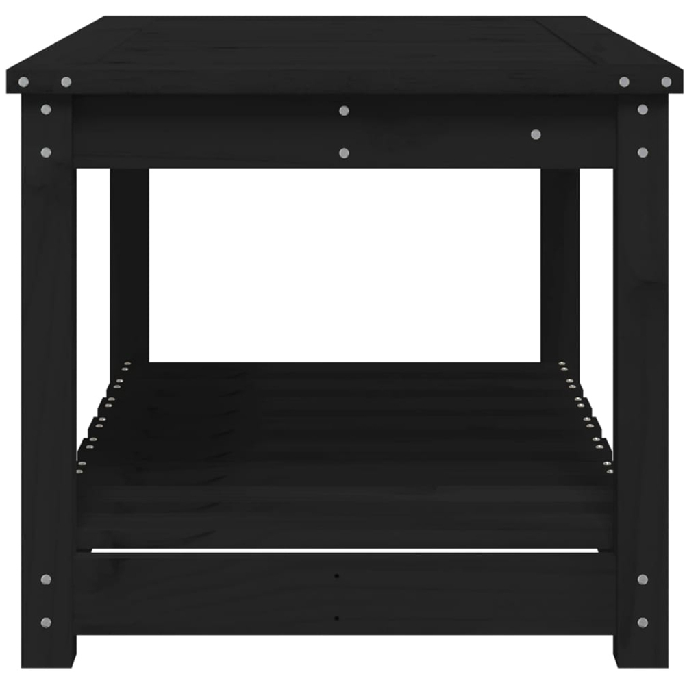 vidaXL Single Shelf Black Solid Pine Wood Slatted Garden Table 82.5 x 50.5cm Image 4