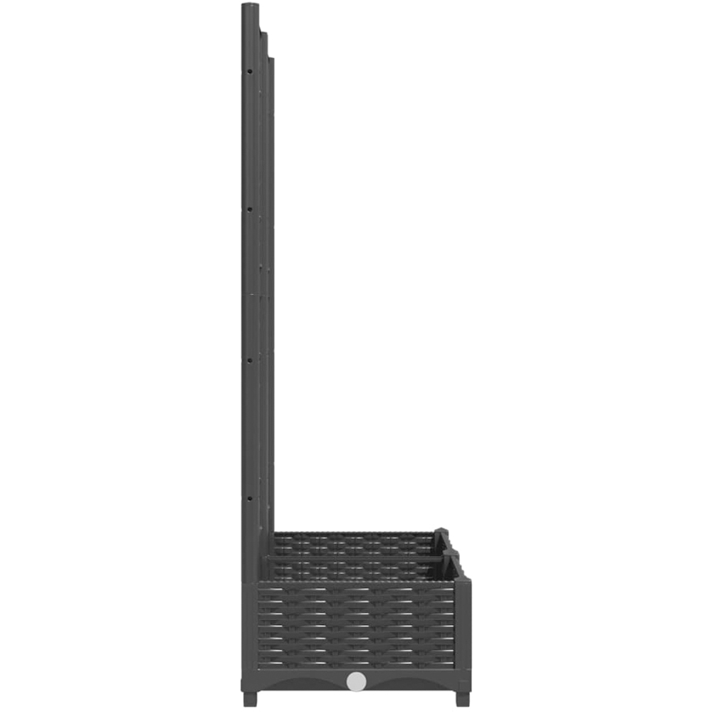 vidaXL Black Polypropylene Raised Garden Planter with Trellis 80 x 40 x 121.5cm Image 4