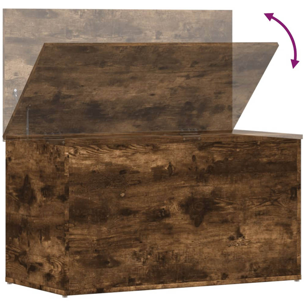 vidaXL Smoked Oak Wooden Storage Chest Image 7