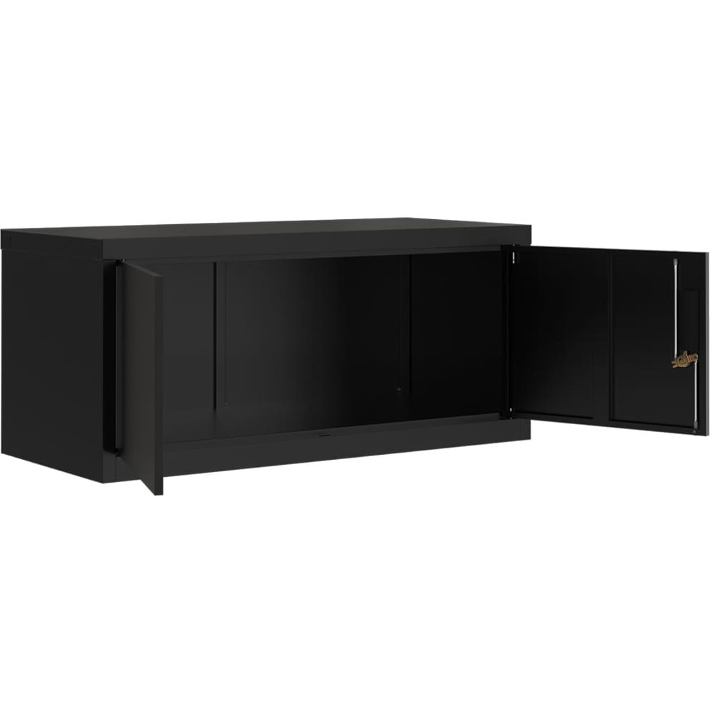 vidaXL 2 Door Black Steel Filing Cabinet Set of 2 Image 5
