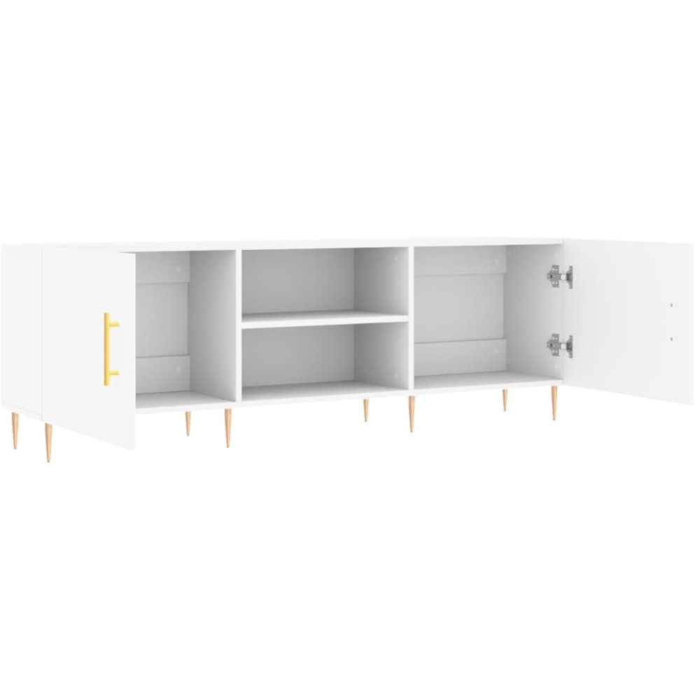 vidaXL 2 Door 2 Shelf White TV Cabinet Image 6