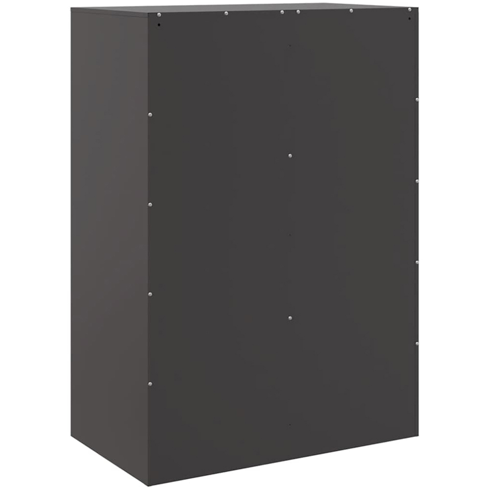 vidaXL 2 Drawer 4 Open Shelf Black Steel Highboard Image 7