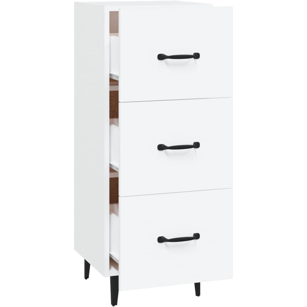 vidaXL 3 Drawer White Narrow Sideboard Image 6