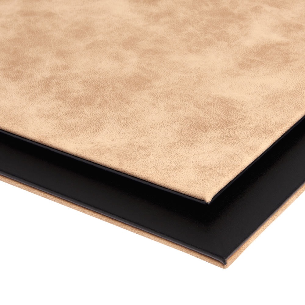 Wilko 4 pack Faux Leather Black and Tan Placemats Image 2