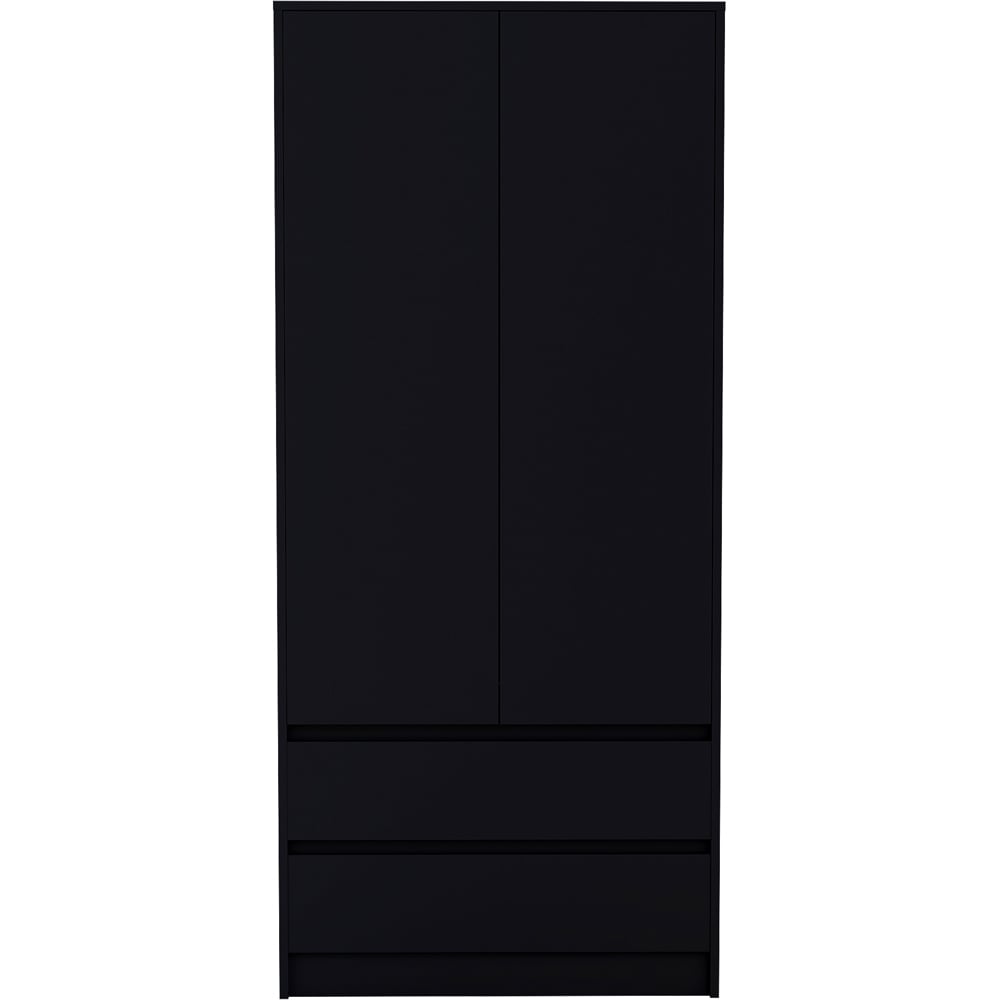 Vida Designs Denver 2 Door 2 Drawer Black Wardrobe Image 3