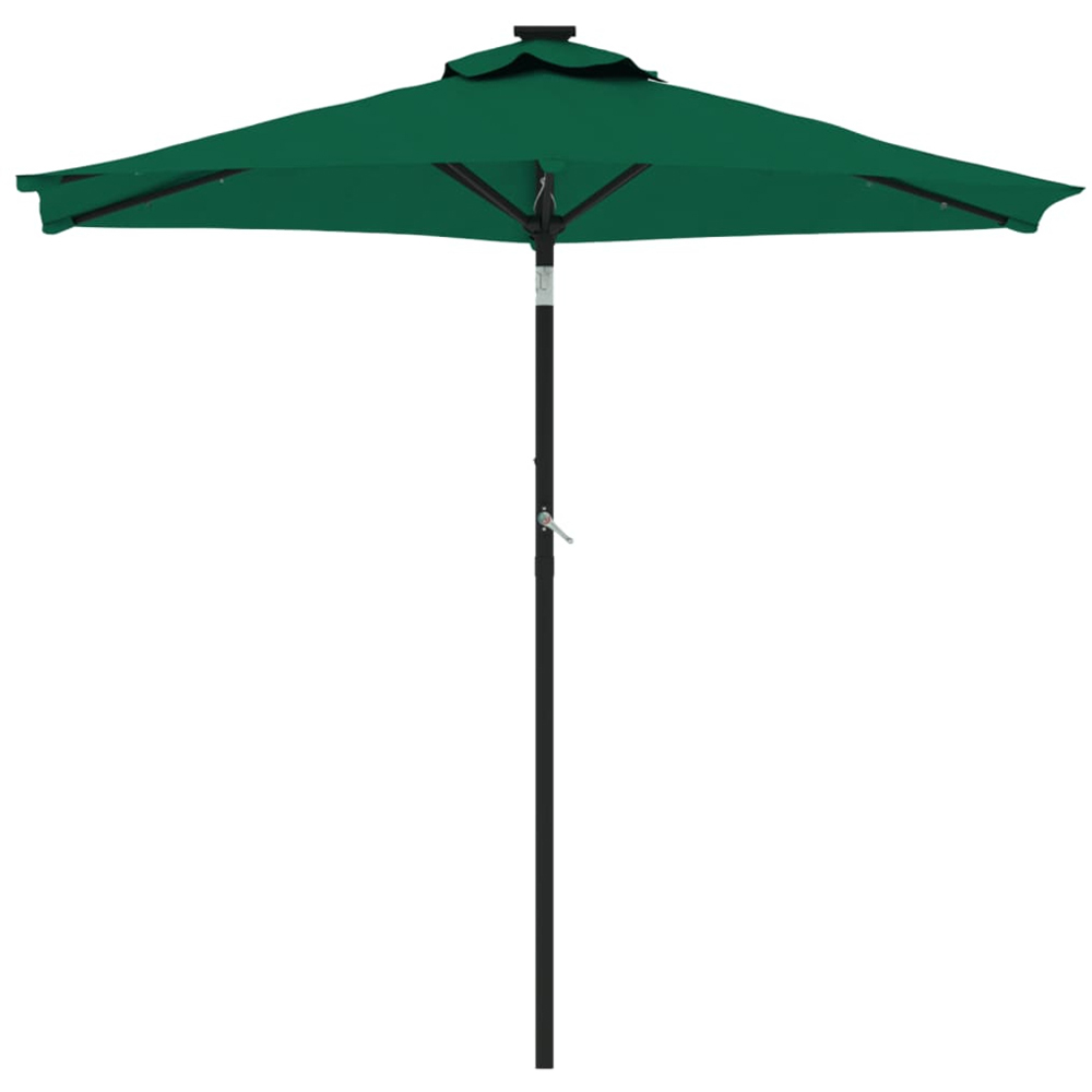 vidaXL Green LED Light Garden Parasol with Steel Pole 2.25m Image 3