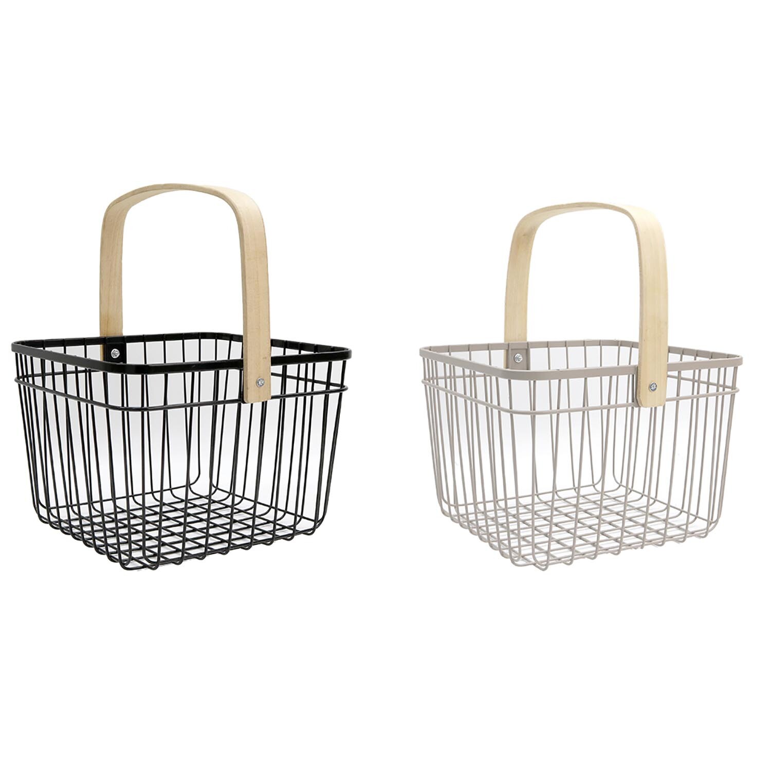 Single Malmo Mesh Storage Basket with Wooden Handle in Assorted styles Image
