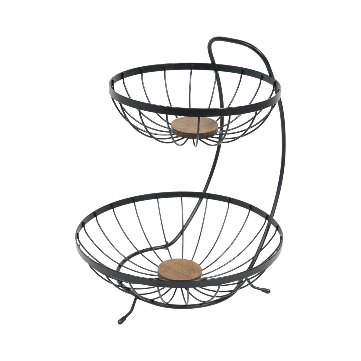 2 Tier Wired Fruit Bowl Black Image 3