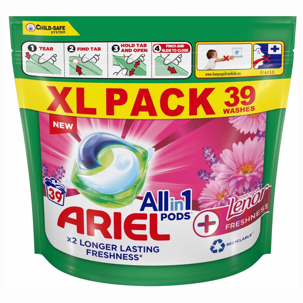 Ariel+ Lenor All-in-1 Pods Washing Liquid Capsules 39 Washes Image 1