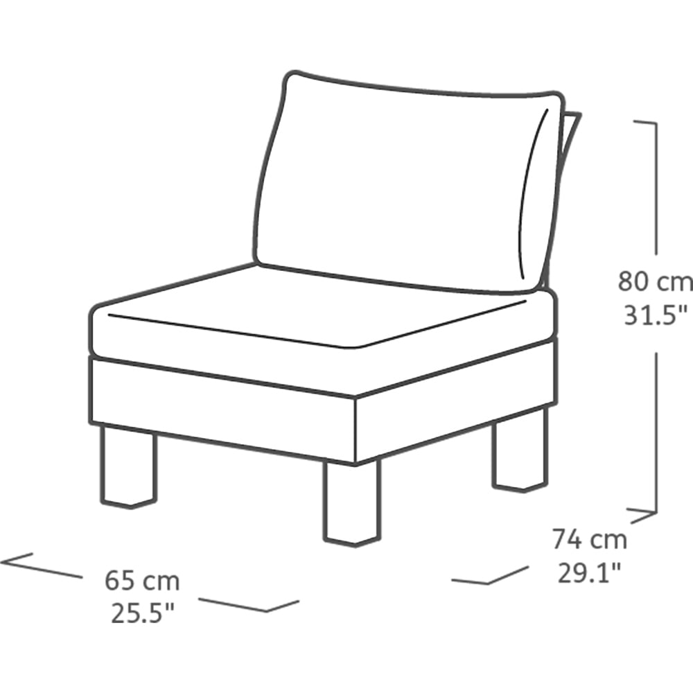 Keter Elements 4 Seater Grey Lounge Set with Cushions Image 8