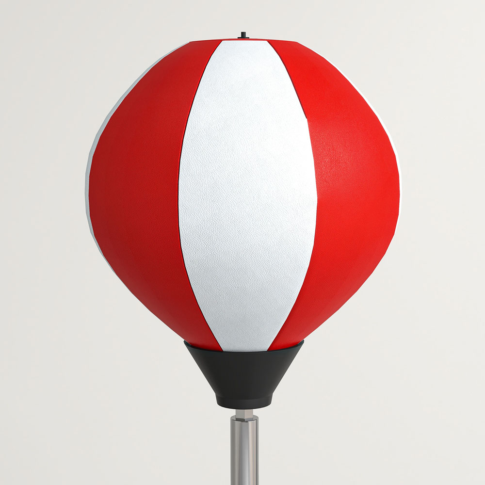 HOMCOM Red and White Height Adjustable Standing Punching Bag Set Image 4