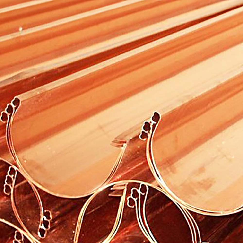 Metal Gutta Half Round Copper Gutter 125 x 76mm 8 Pack Image 4