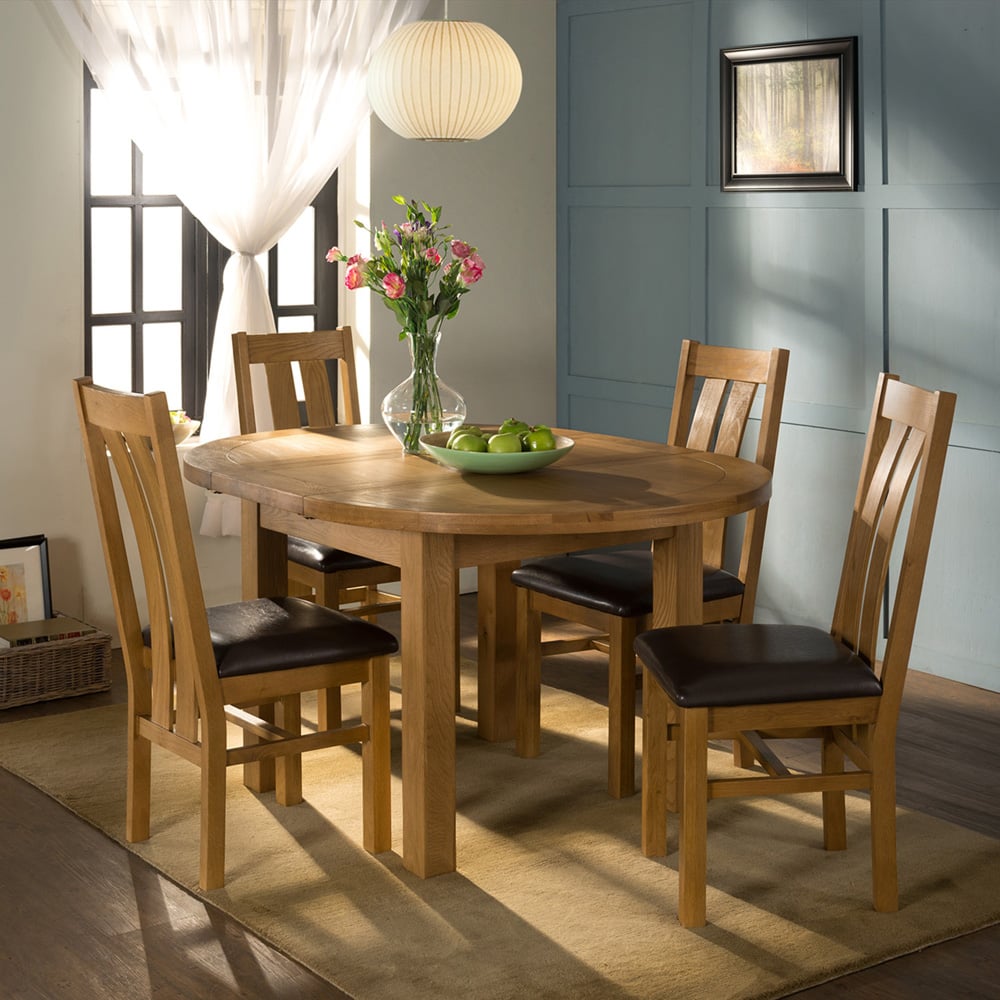 Jonas & James Kinsale Set of 2 Oak Faux Leather Dining Chair Image 6