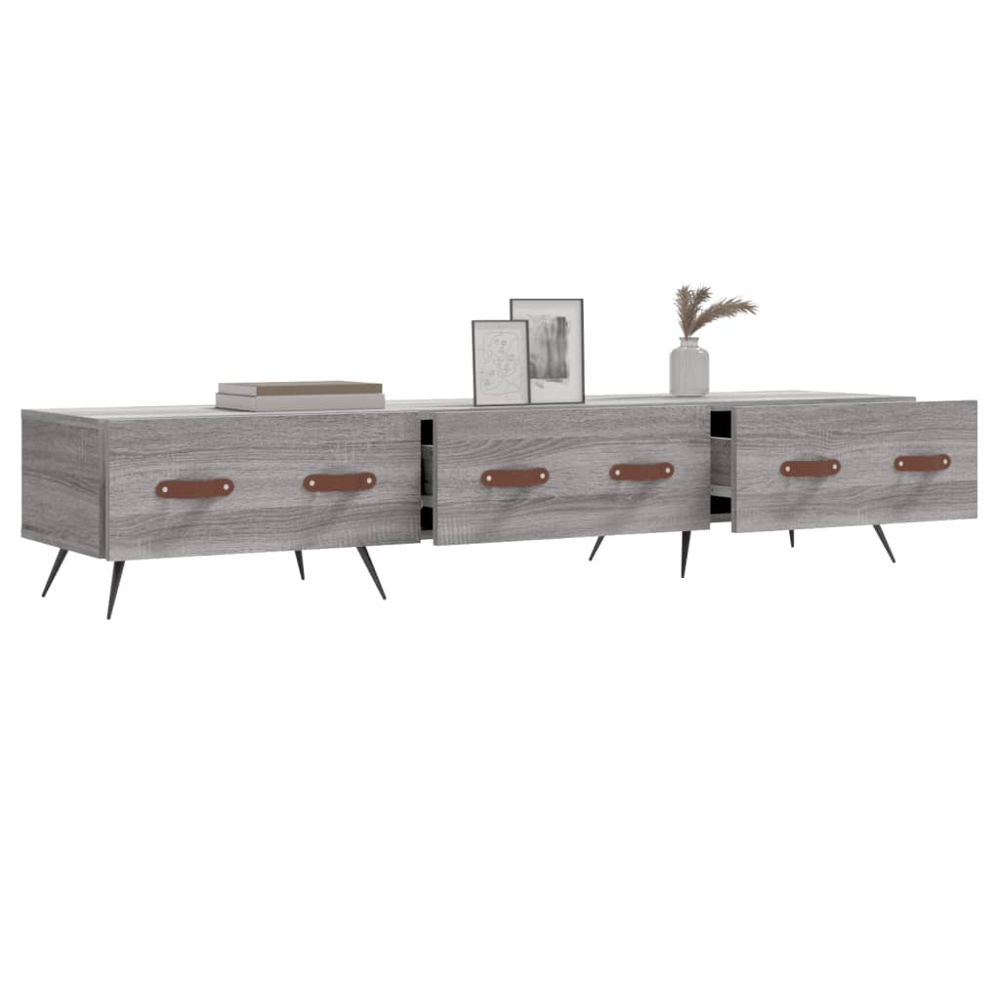 vidaXL 3 Drawer Grey Sonoma TV Cabinet Image 6