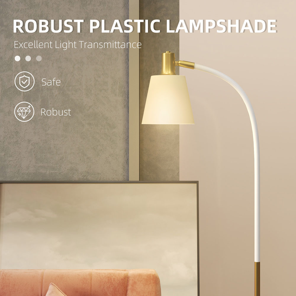 Portland White Adjustable Spotlight Reading Floor Lamp Image 5