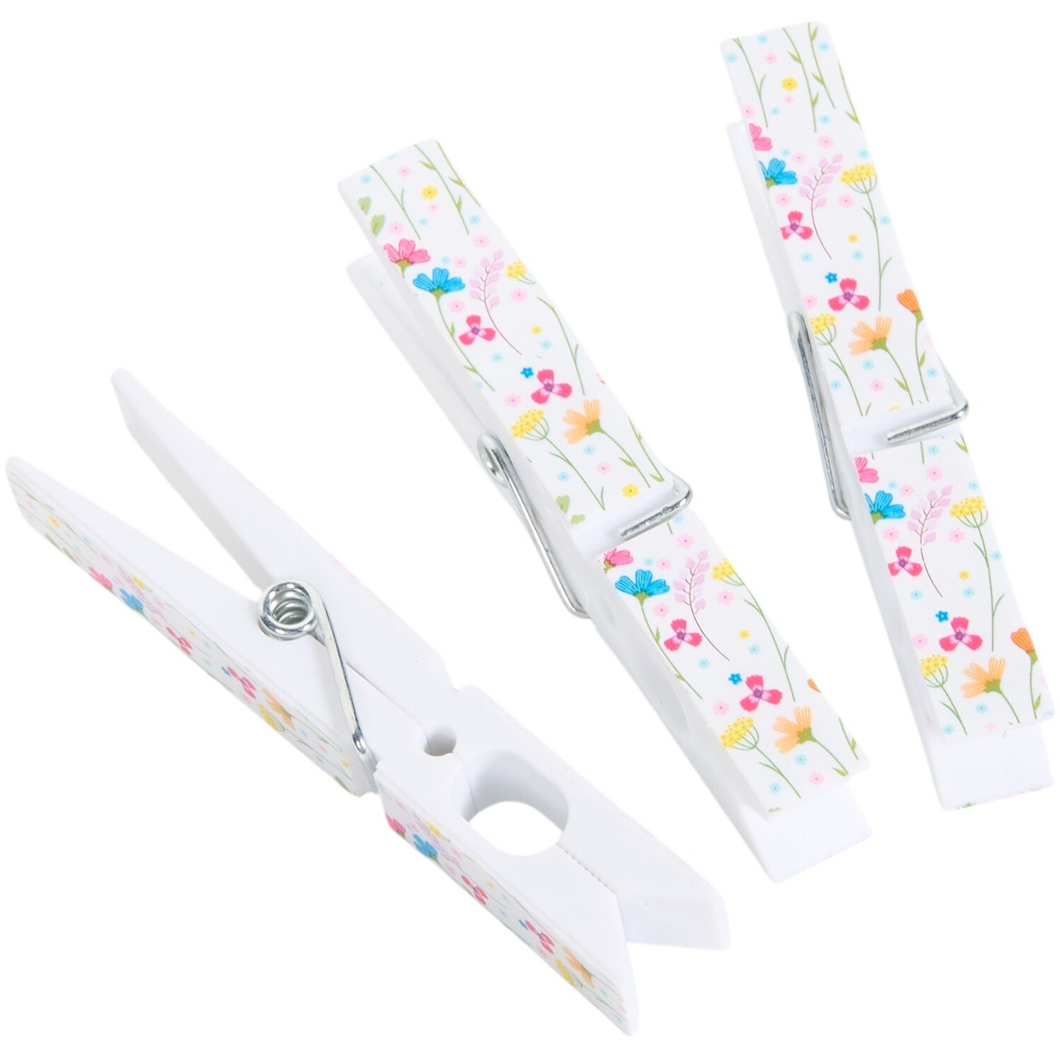 Pack of 24 In Bloom Printed Pegs - White Image 1