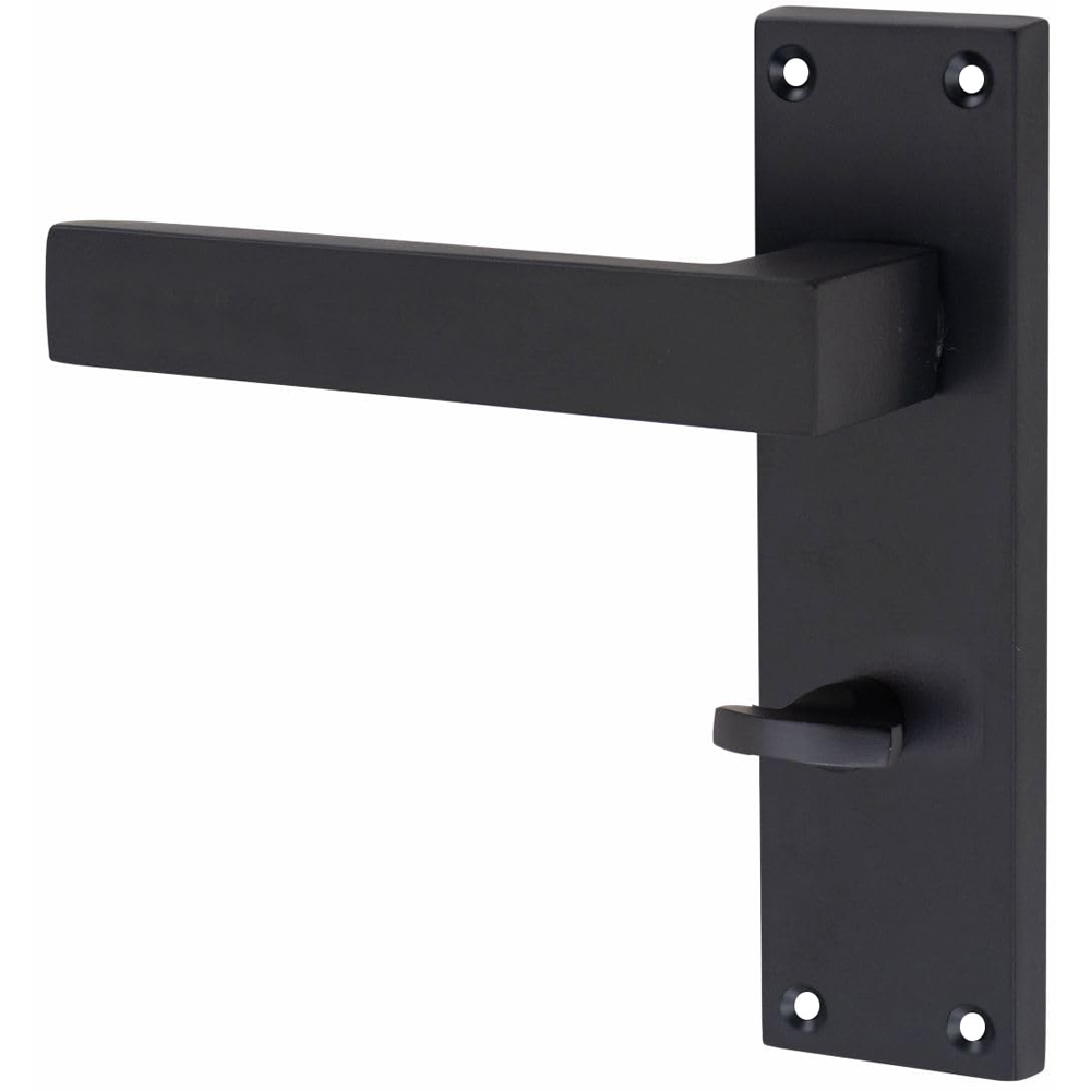 Golden Grace Matt Black Victorian Straight Delta Bathroom Door Handle 64mm 150 x 40mm Image 3