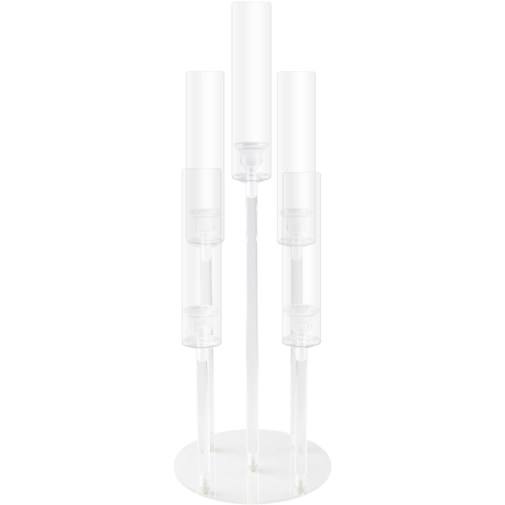 Living and Home 5-Arm Clear Acrylic Candle Holder 66cm Image 3