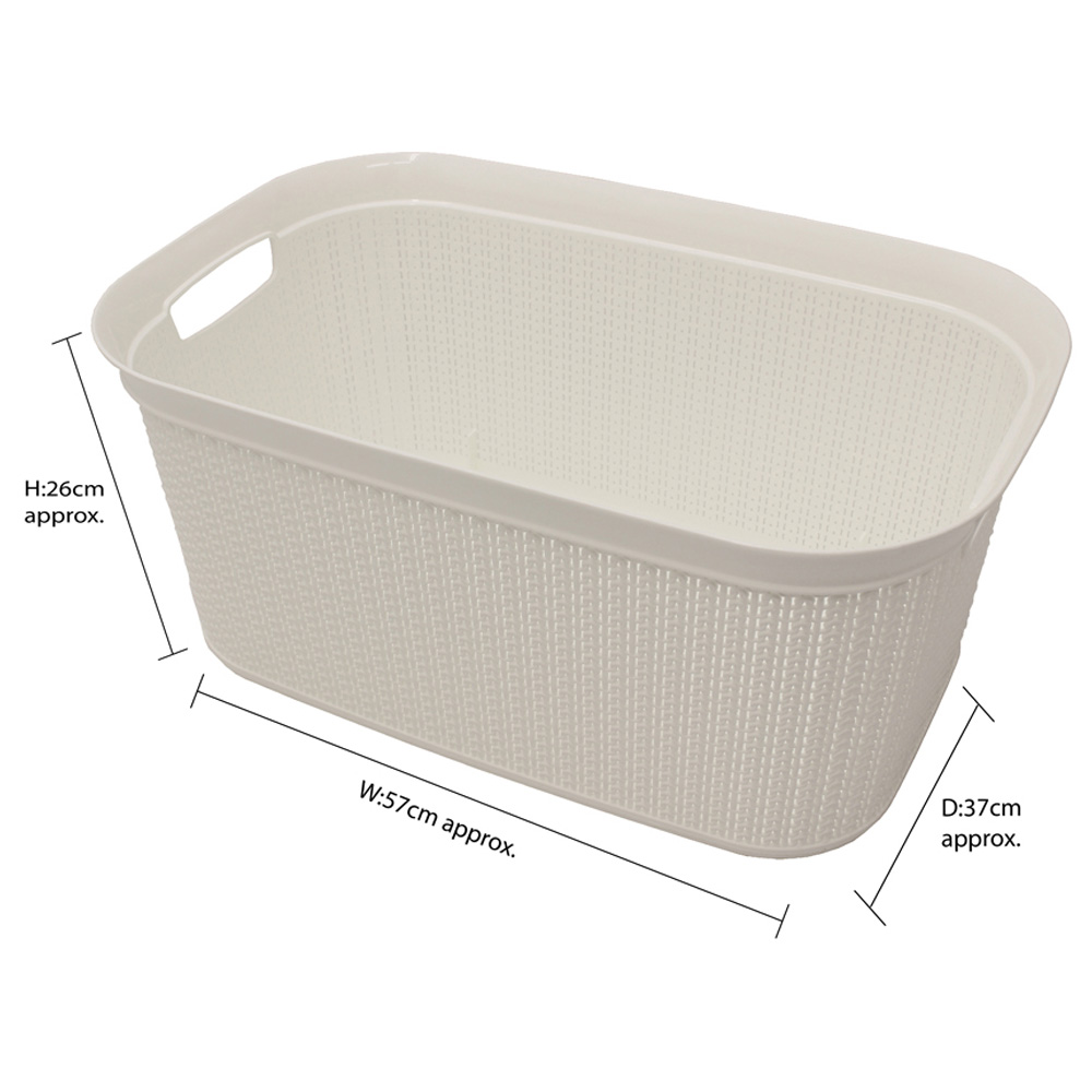 JVL Loop 38L White Laundry Basket Image 4