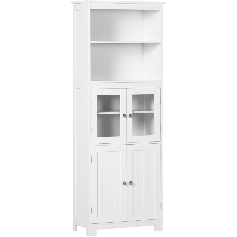 Portland 4 Door 2 Shelf White Kitchen Storage Cabinet Image 2