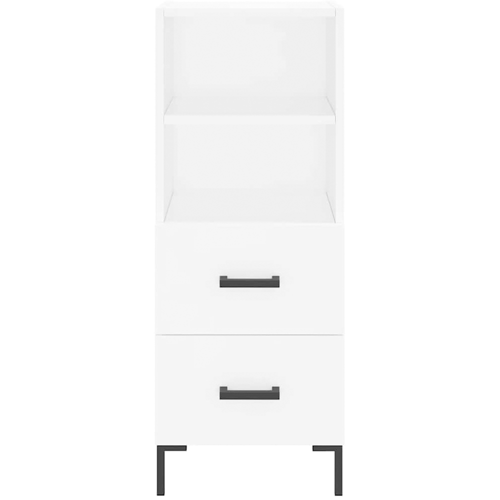vidaXL Single Door 2 Drawer 2 Shelf White Highboard Image 6