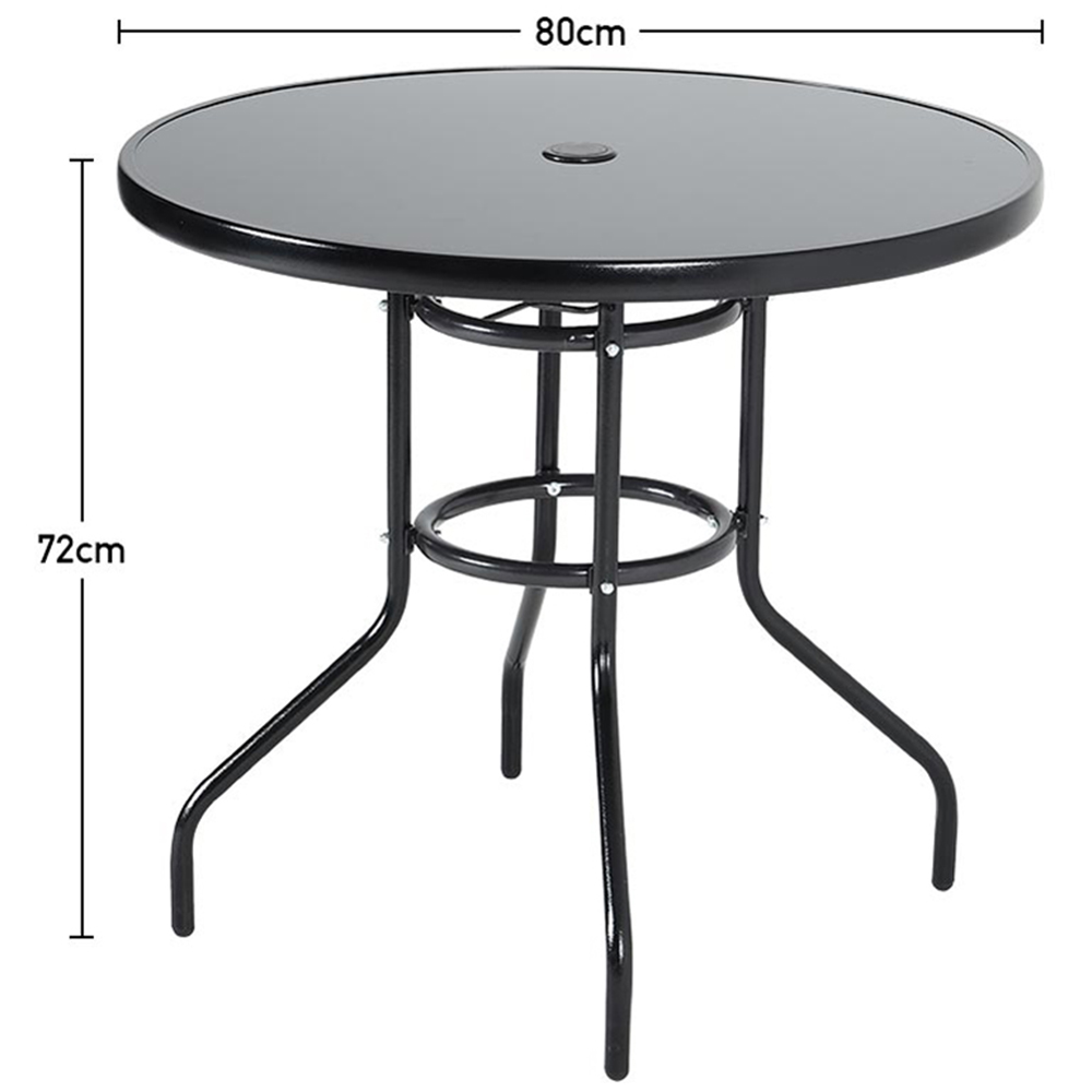 Living and Home Wicker 2 Seater Black Bistro Set Image 9