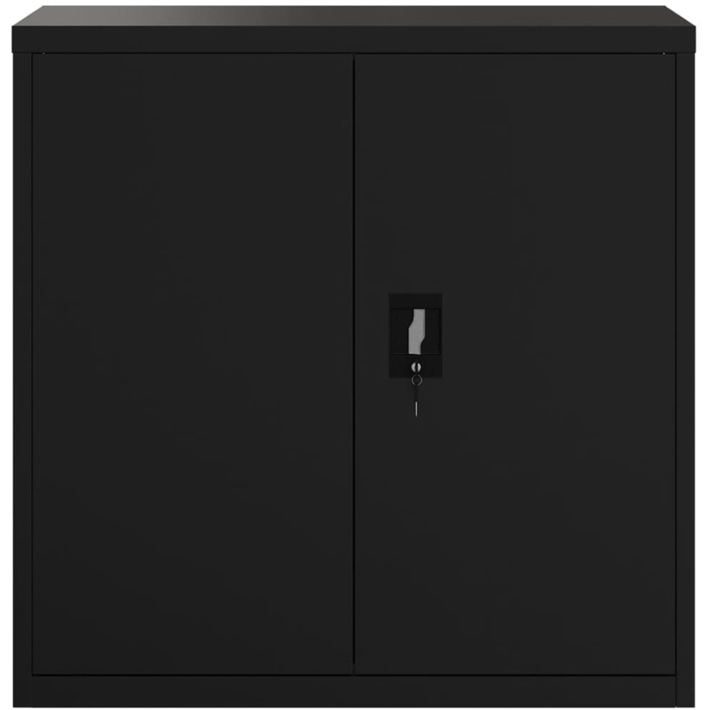 vidaXL 2 Door 3 Shelf Black Steel Lockable Office File Cabinet Image 3