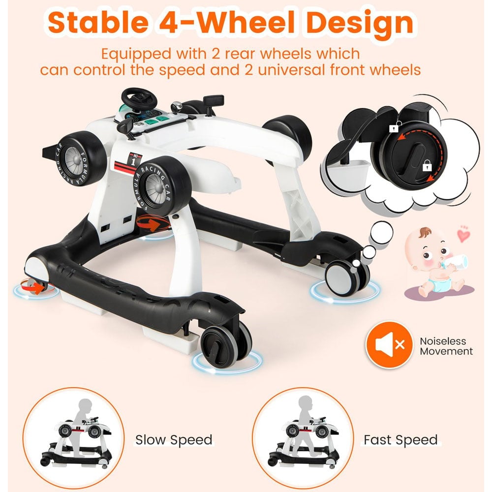 Costway 4 in 1 White Baby Push Walker Image 6