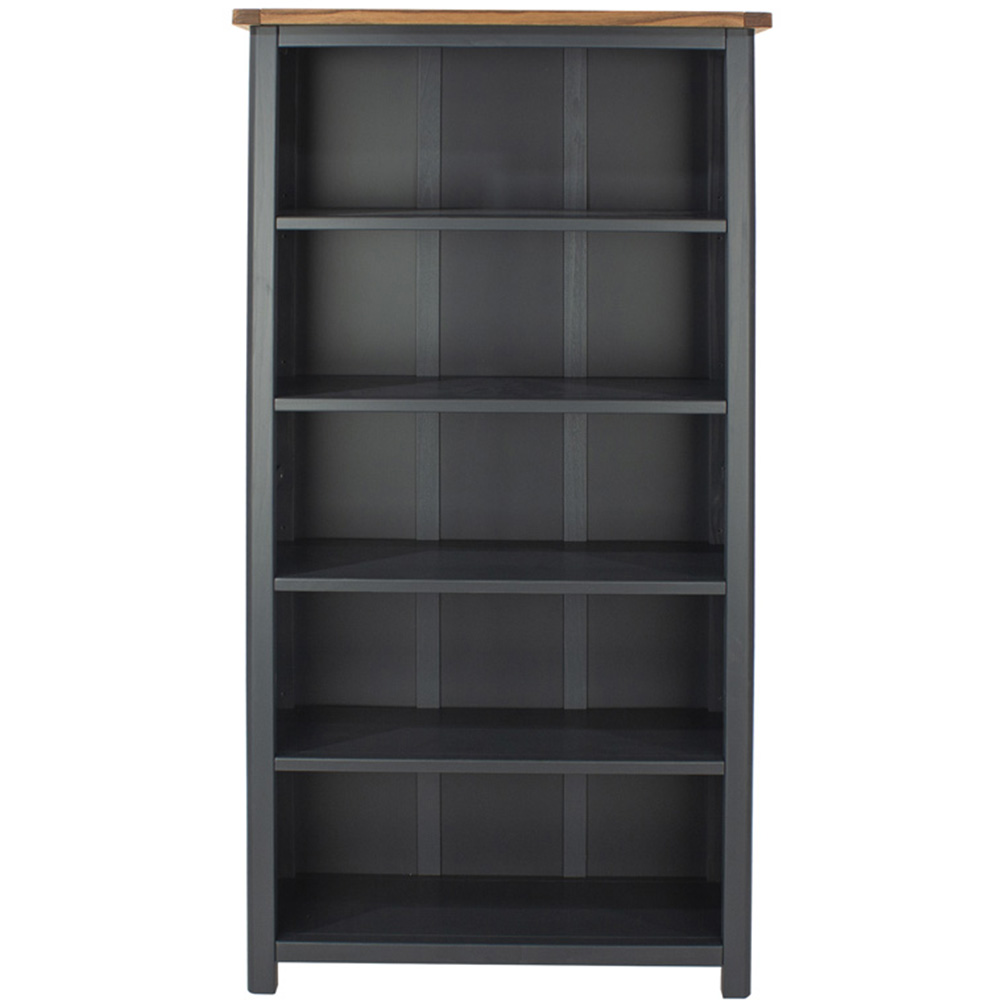 Dunkeld Midnight 5 Shelf Blue Grey Tall Bookcase Image 2