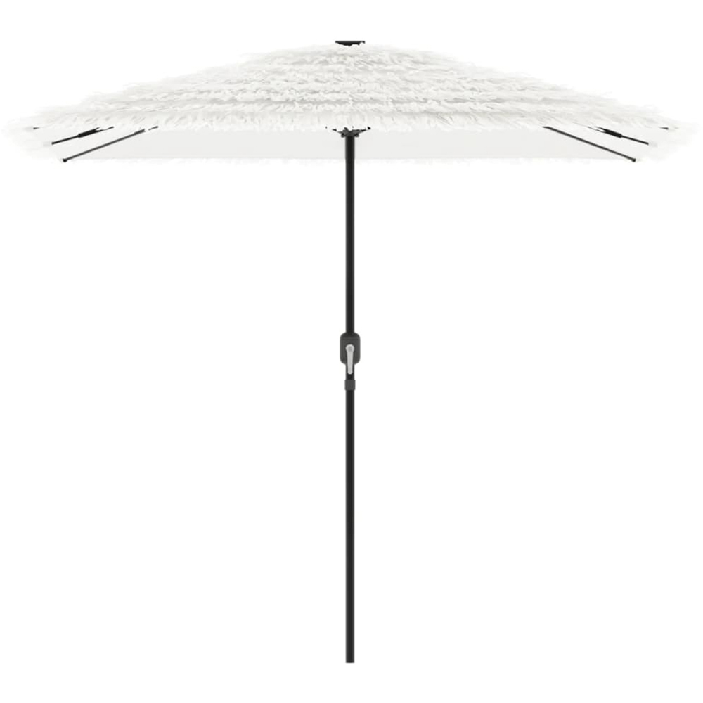 vidaXL White Straw Top Garden Parasol with Steel Pole 2.4m Image 3