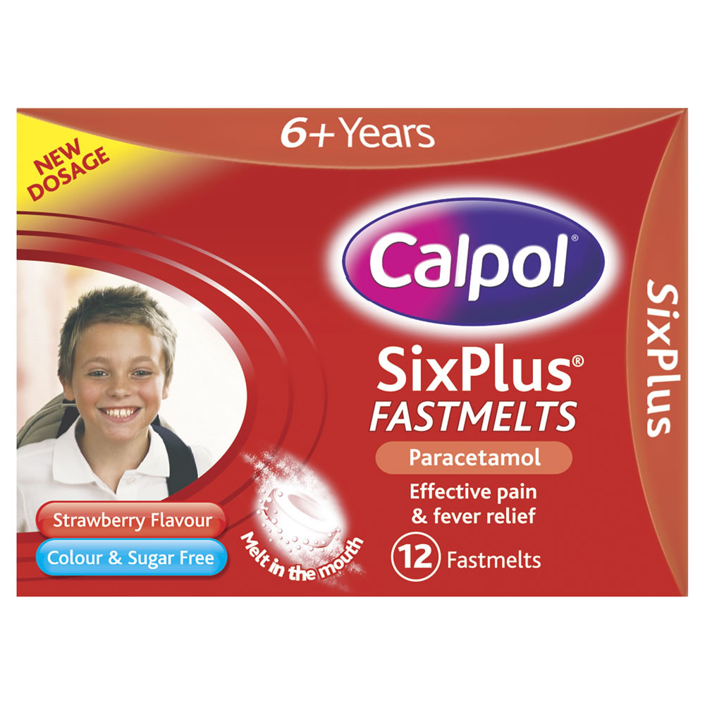Calpol Paracetamol Fastmelts Strawberry Flavour 6+ years 12 pack Image