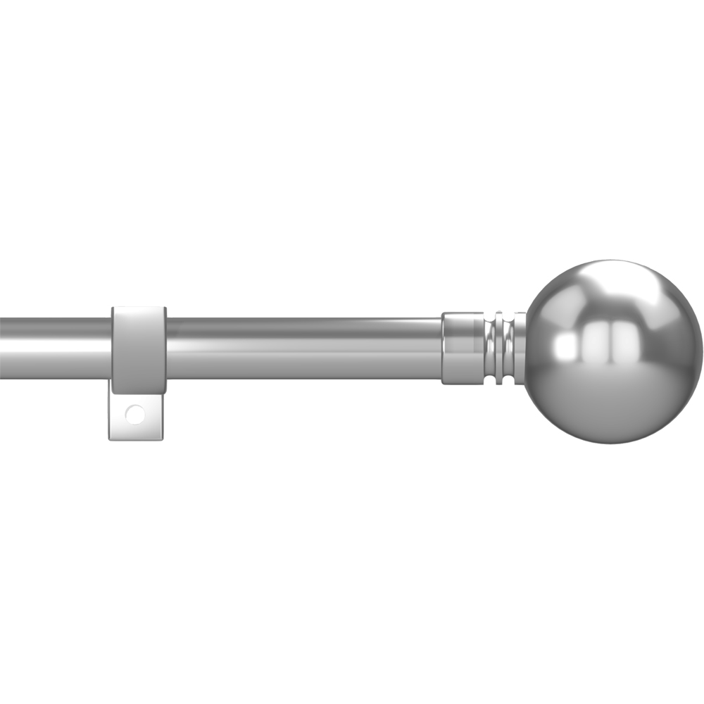 Caecus 70-120cm Extendable Metal Eyelet Polished Chrome Ball Curtain Pole Image 1