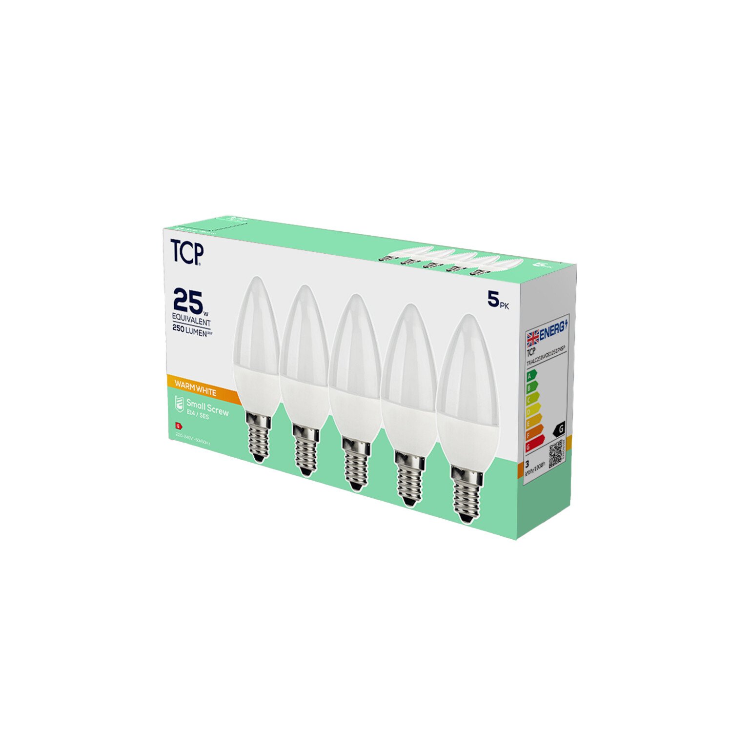 TCP LED Candle E14 Bulbs Warm White 250 Image 1