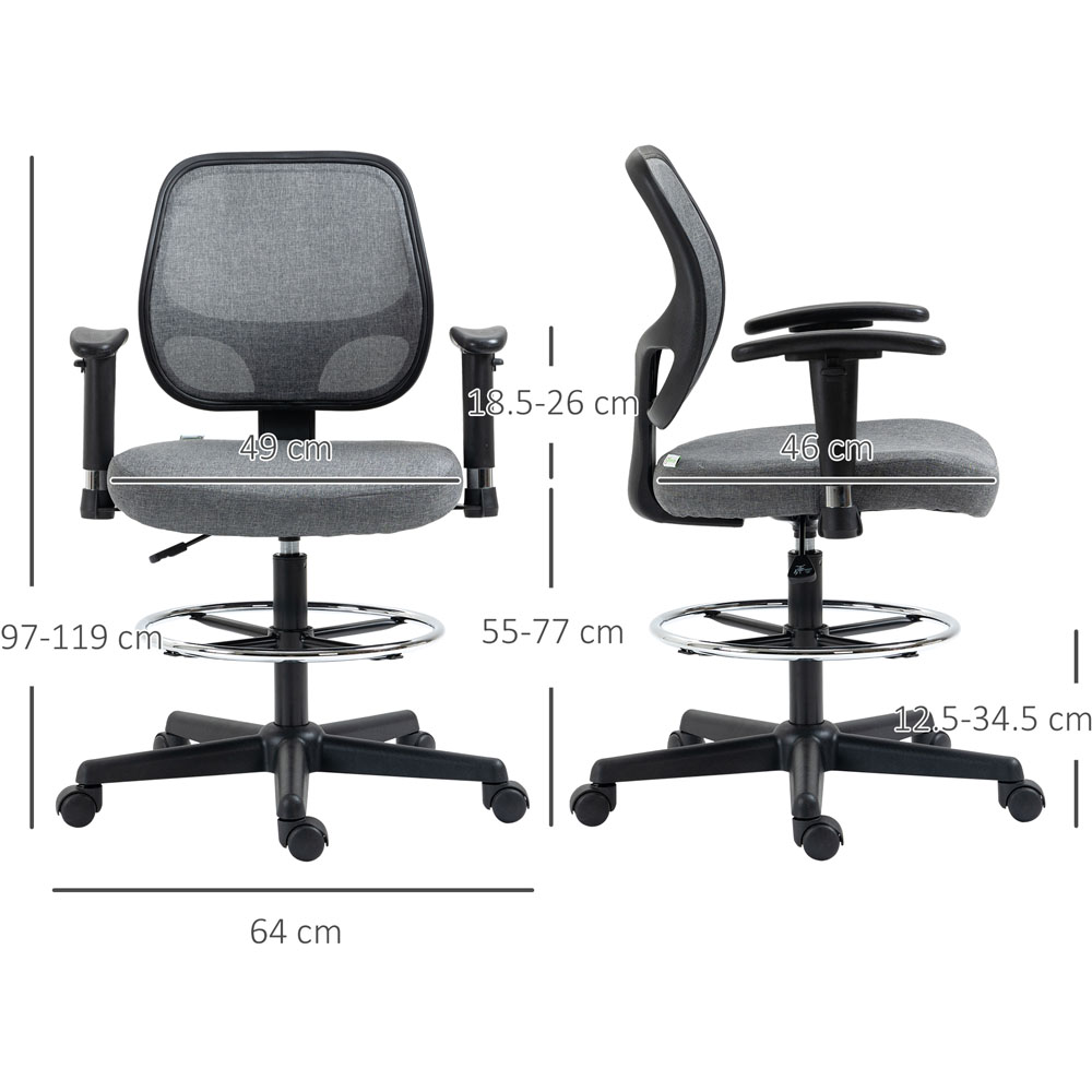 Portland Grey Foot Ring Swivel Office Chair Image 5