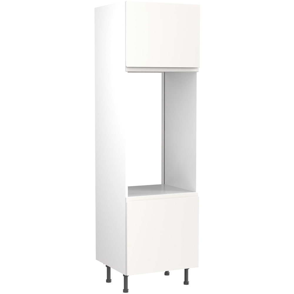 Kitchen Kit J-Pull Matt White Double Oven Housing Flatpack 600mm Image 1