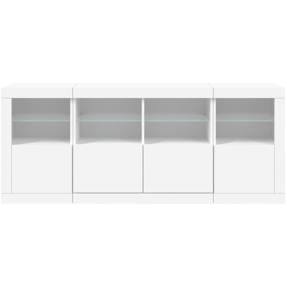 vidaXL 4 Door 8 Shelf White LED Sideboard Image 4