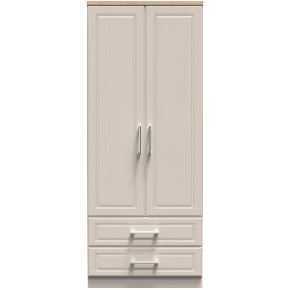 Crowndale Kent Ready Assembled 2 Door 2 Drawer Kashmir Ash and Modern Oak Wardrobe Image 2