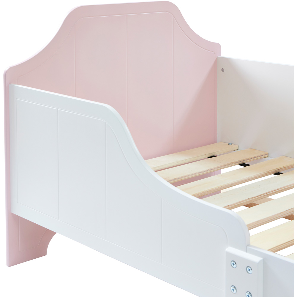 Liberty House Toys White and Pink Toddler Bed and Storage Unit Image 4