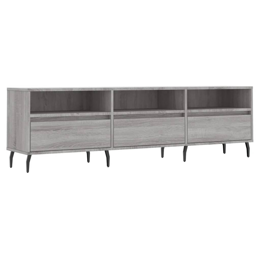 vidaXL 3 Door 3 Shelf Grey Sonoma TV Cabinet Image 2