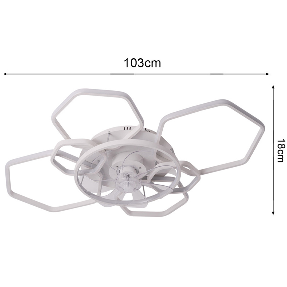 Living and Home White Geometrical LED Ceiling Fan Light 41 inch Image 9